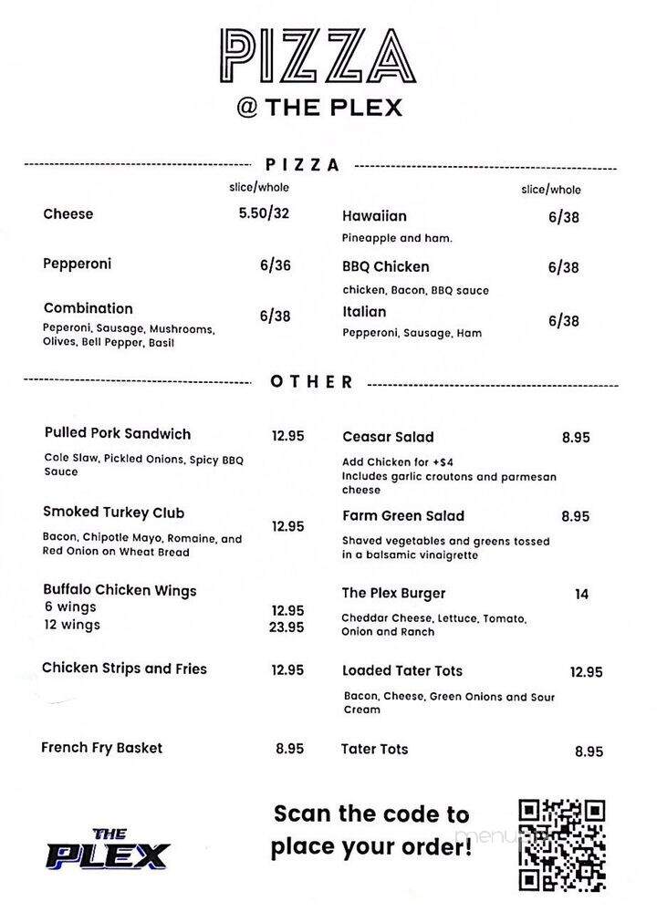 Pizza @The Plex - San Jose, CA menu_pic