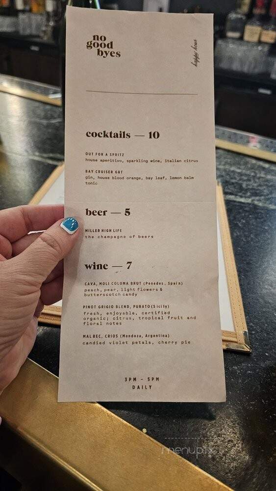 No Goodbyes - Washington, DC menu_pic