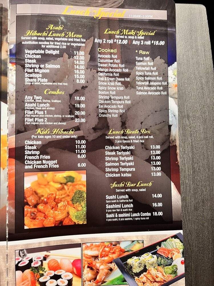 Asahi Hibachi & Sushi - Kissimmee, FL menu_pic