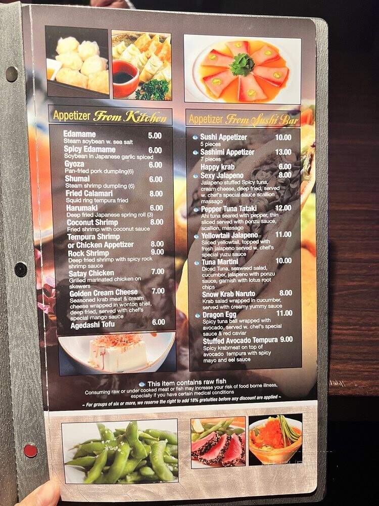 Asahi Hibachi & Sushi - Kissimmee, FL menu_pic