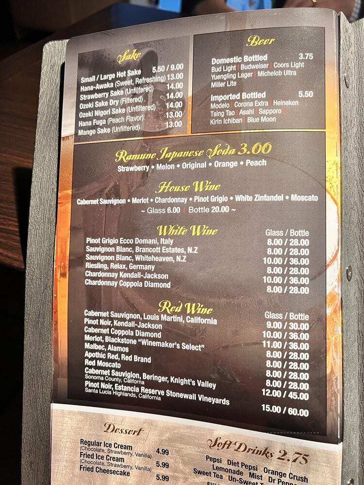 Asahi Hibachi & Sushi - Kissimmee, FL menu_pic