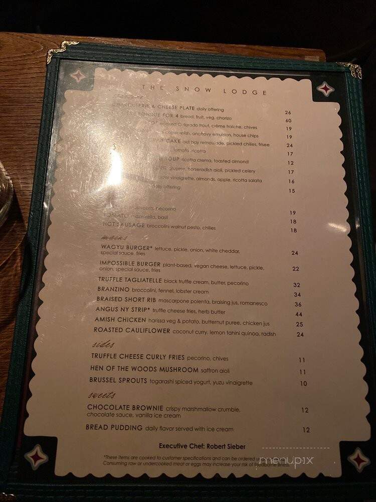 The Snow Lodge - Aspen, CO menu_pic