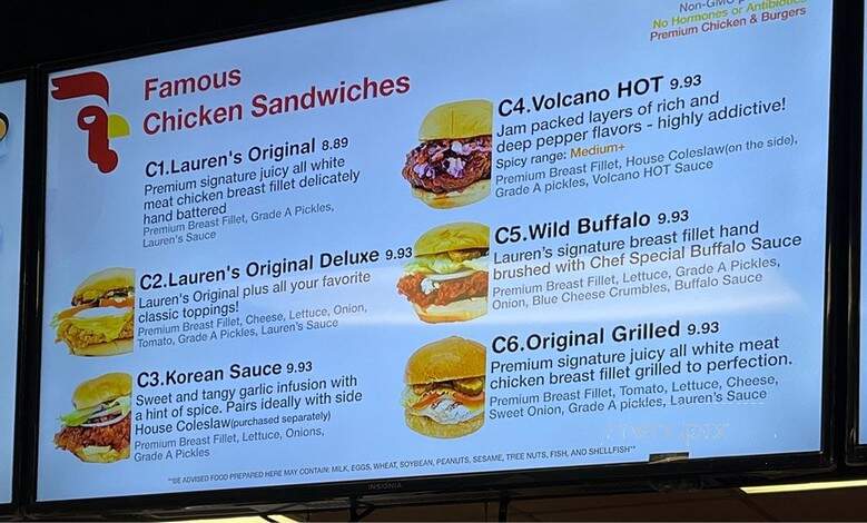 Lauren's Chicken Burger - Carlstadt, NJ menu_pic
