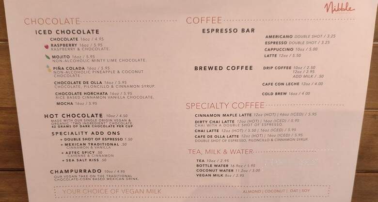 Nibble Chocolate - San Diego, CA menu_pic