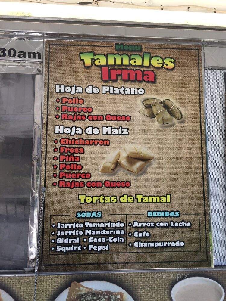 Tamales Irma - Santa Ana, CA menu_pic