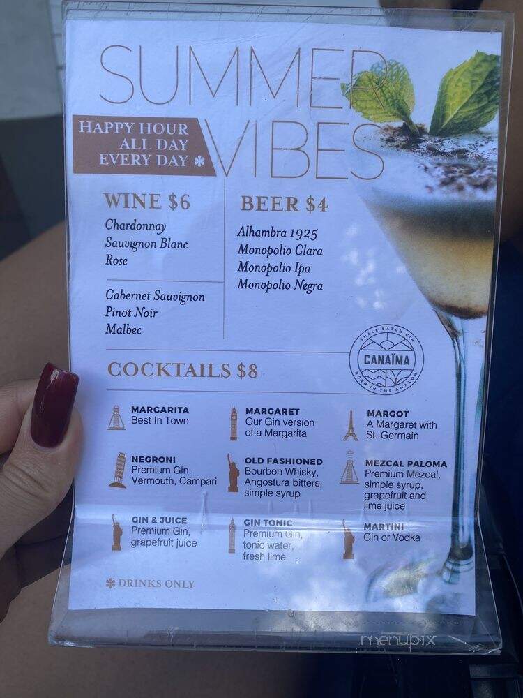 Botanico Gin & Cookhouse - Coconut Grove, FL menu_pic