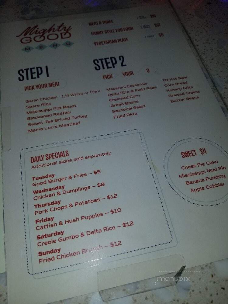 Mighty Good Meat N Three - Cincinnati, OH menu_pic