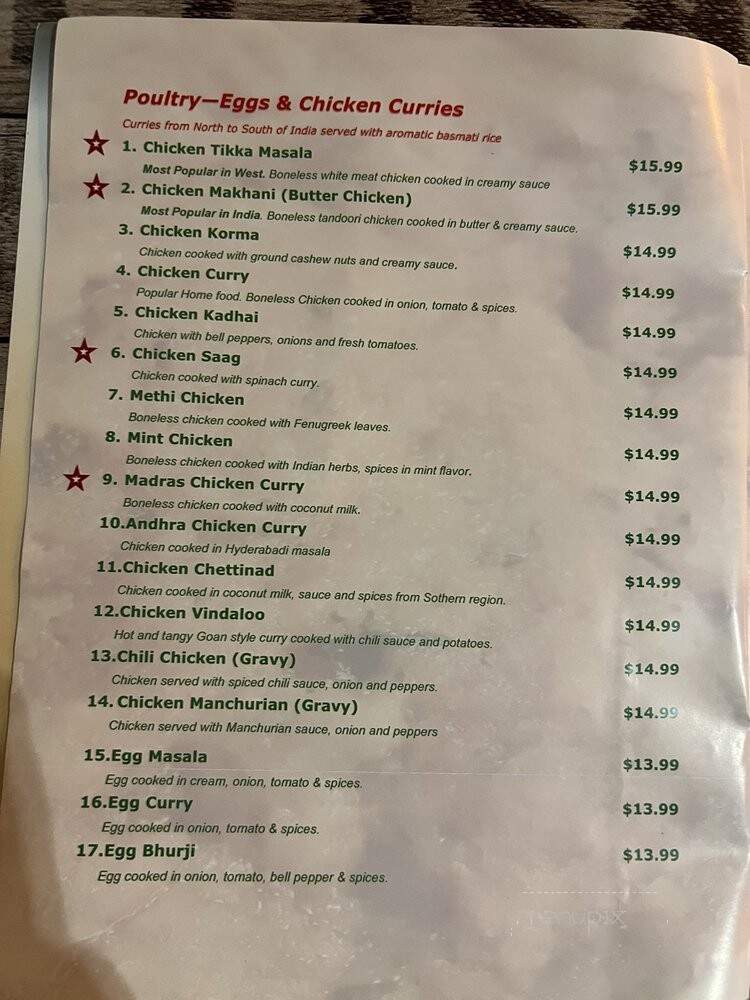 Sattva Indian Rasoi - Mission Viejo, CA menu_pic
