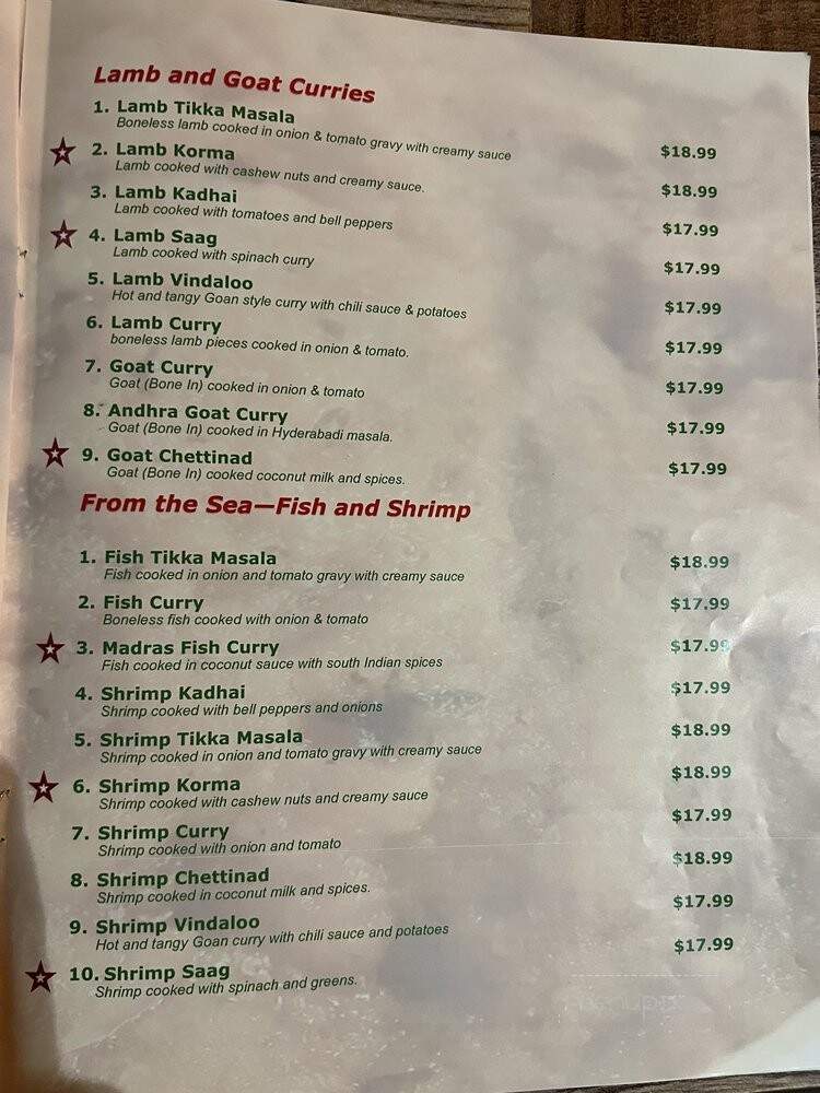 Sattva Indian Rasoi - Mission Viejo, CA menu_pic