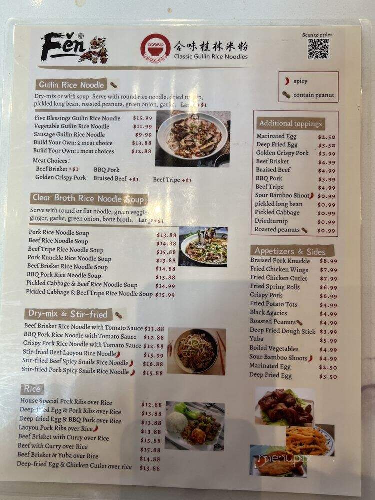Fen - San Mateo, CA menu_pic