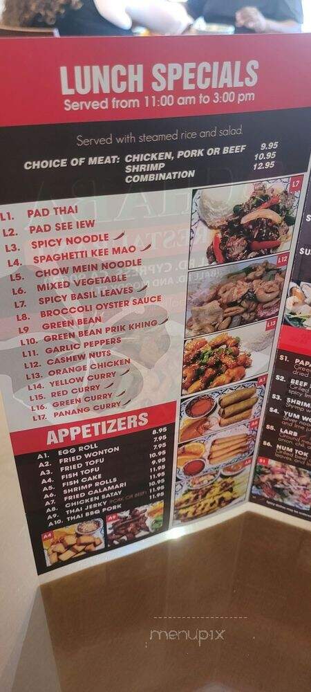 Chaba Thai Restaurant - Cypress, CA menu_pic