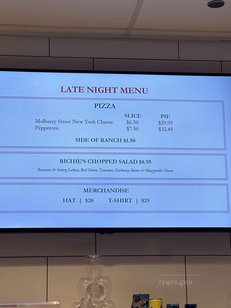 Mulberry Street Pizzeria - Las Vegas, NV menu_pic