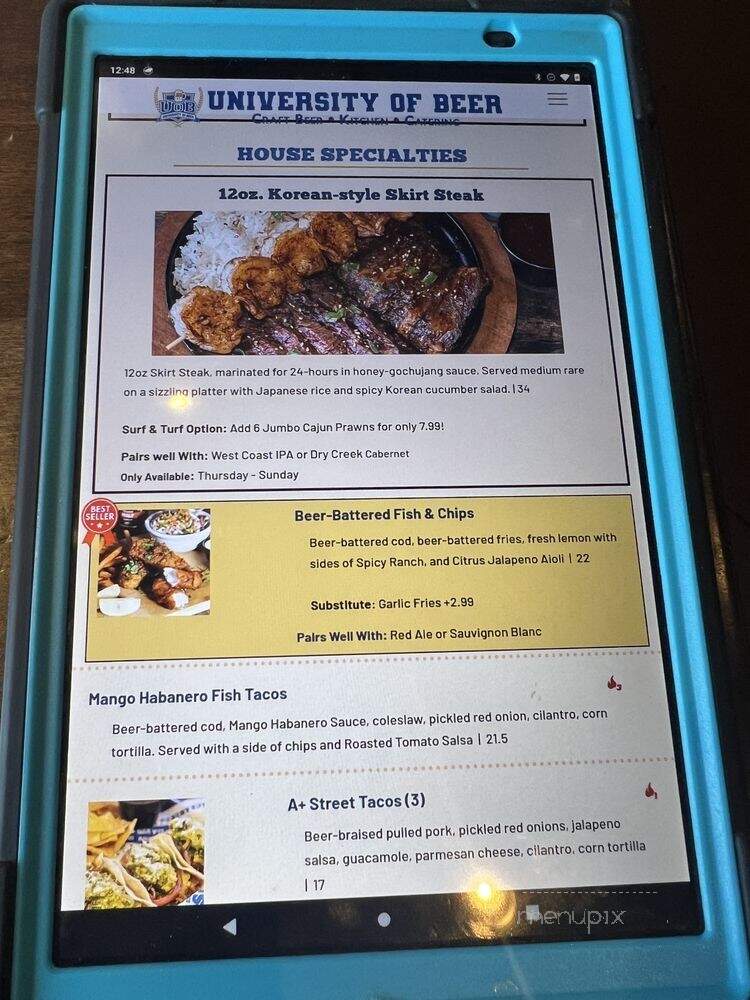 University of Beer - Roseville, CA menu_pic