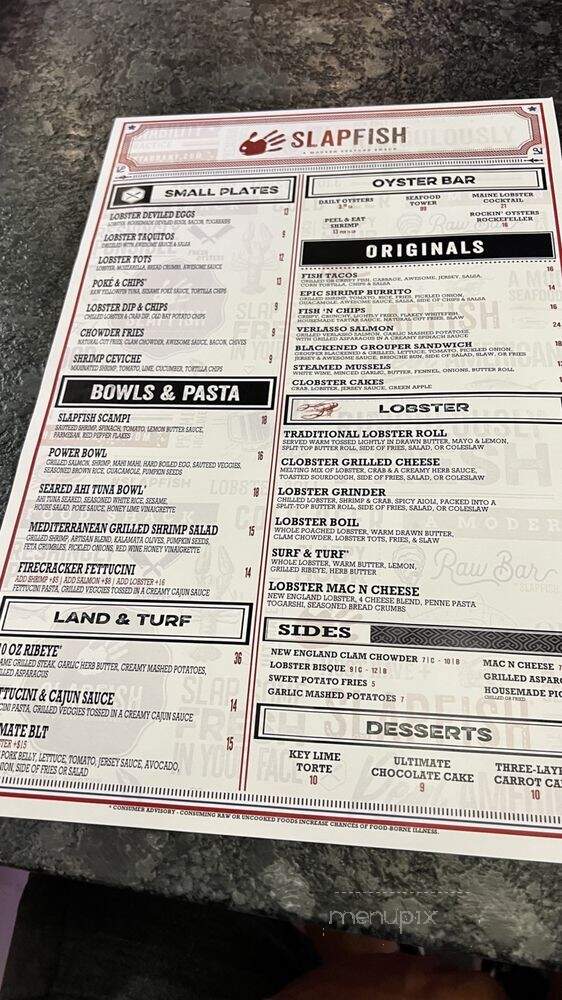 Raw Bar By Slapfish - Indianapolis, IN menu_pic