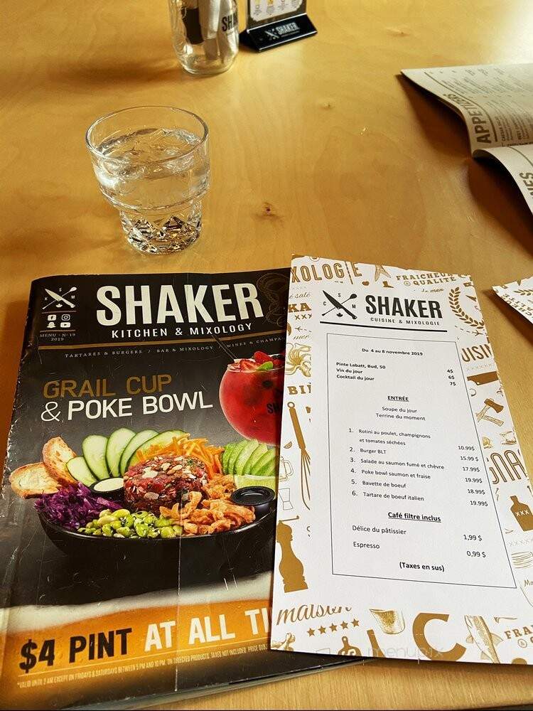 Shaker Cuisine and Mixologie - Montreal, QC menu_pic