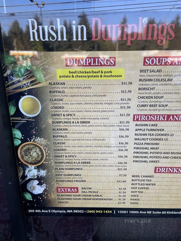 Rush In Dumplings - Kirkland, WA menu_pic