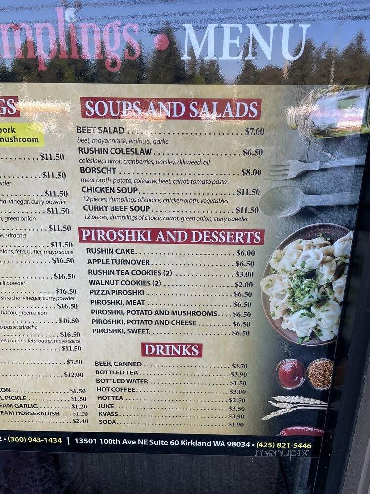 Rush In Dumplings - Kirkland, WA menu_pic