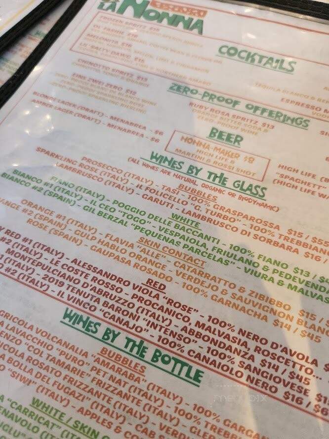 De La Nonna - Los Angeles, CA menu_pic