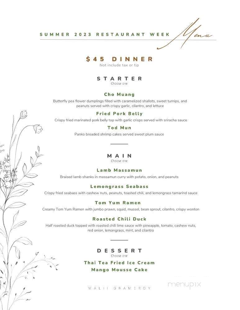 Malii Gramercy - New York, NY menu_pic