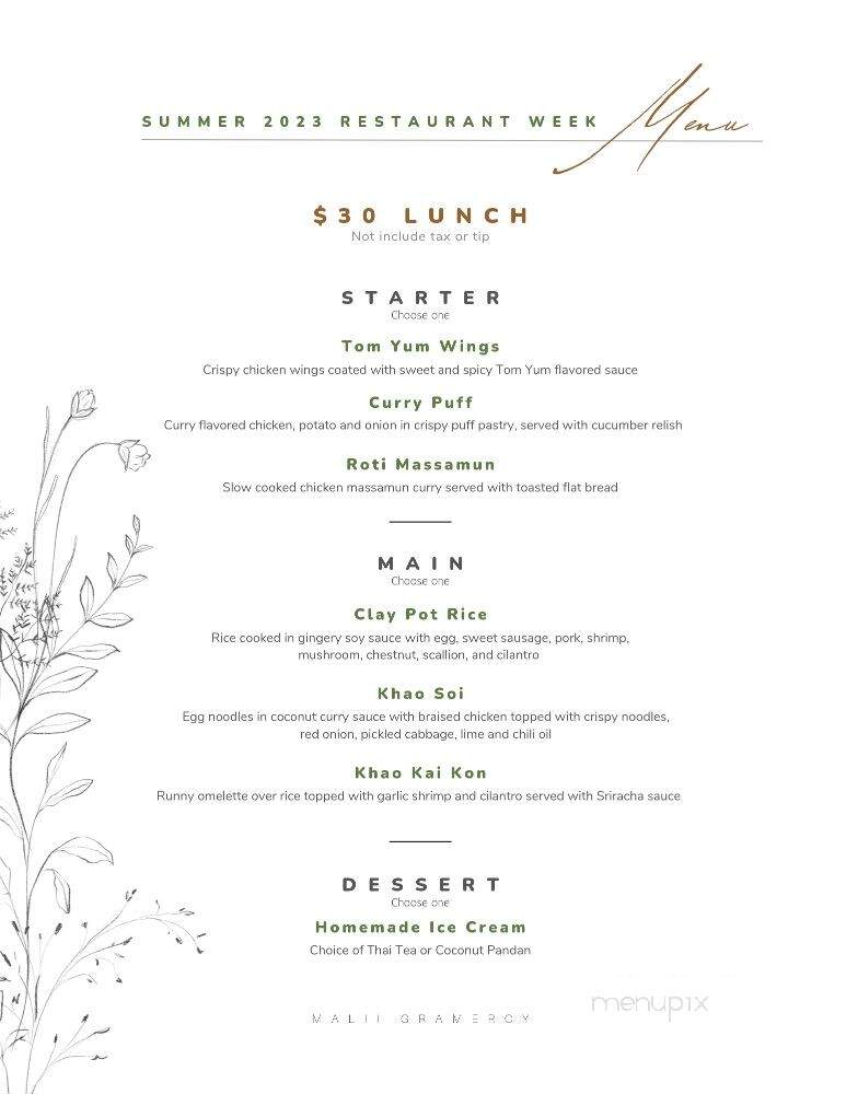 Malii Gramercy - New York, NY menu_pic