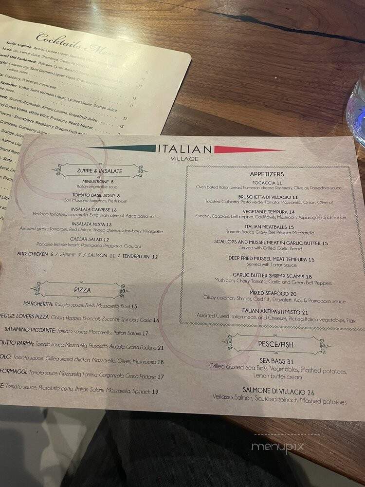 Italian Village - Plano, TX menu_pic