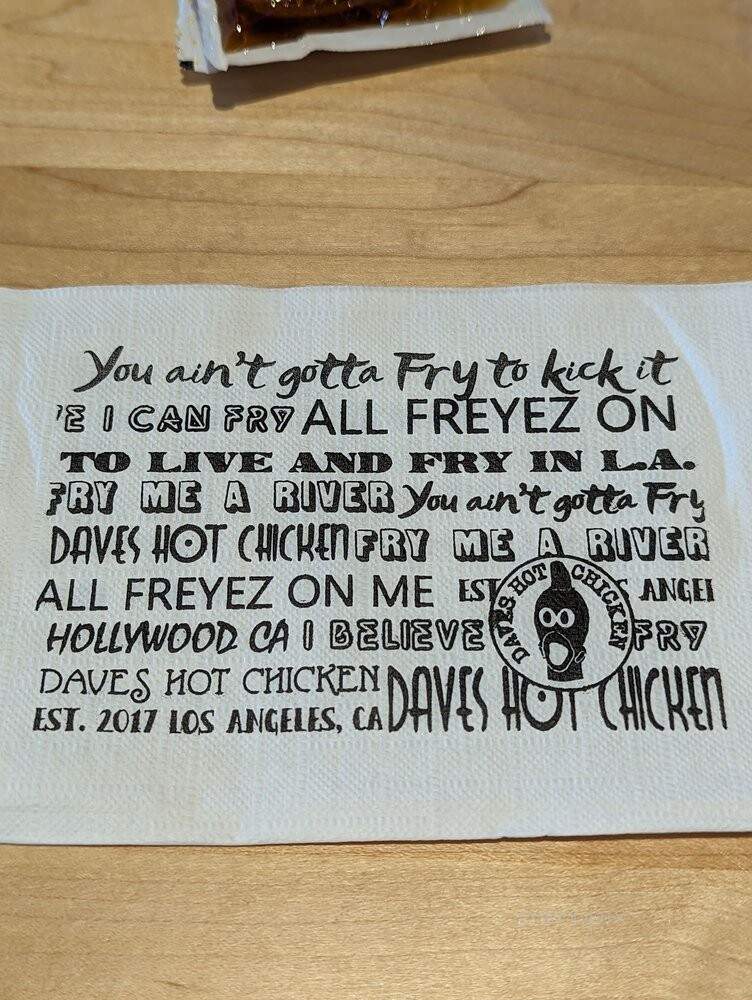 Dave's Hot Chicken - Plano, TX menu_pic