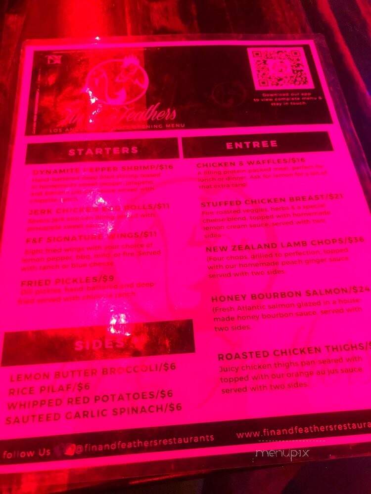 Fin & Feathers - Marina del Rey, CA menu_pic