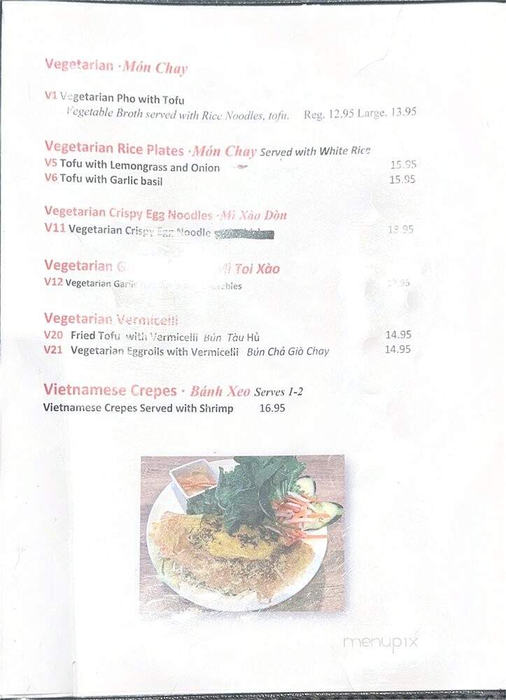 Pho Tai - Dublin, CA menu_pic