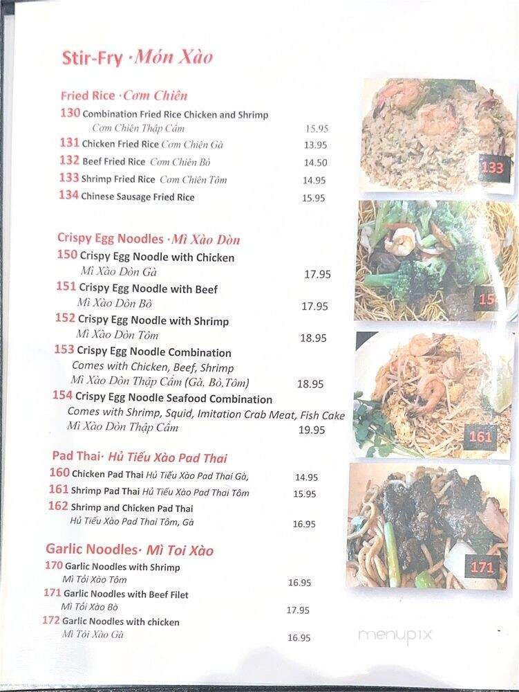 Pho Tai - Dublin, CA menu_pic