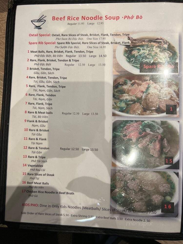 Pho Tai - Dublin, CA menu_pic