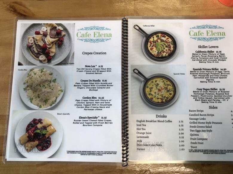Cafe Elena - Columbus, OH menu_pic