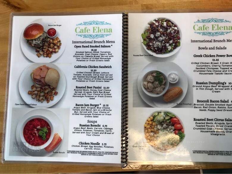Cafe Elena - Columbus, OH menu_pic