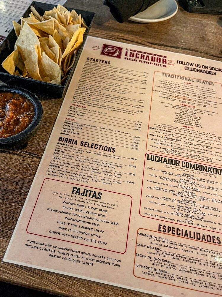 El Luchador Mexican Kitchen + Cantina - Henderson, NV menu_pic
