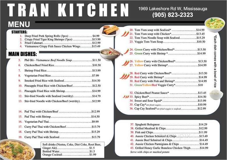 Tran Kitchen - Mississauga, ON menu_pic