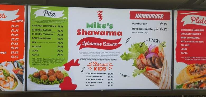 Mike's Shawarma - Newmarket, ON menu_pic