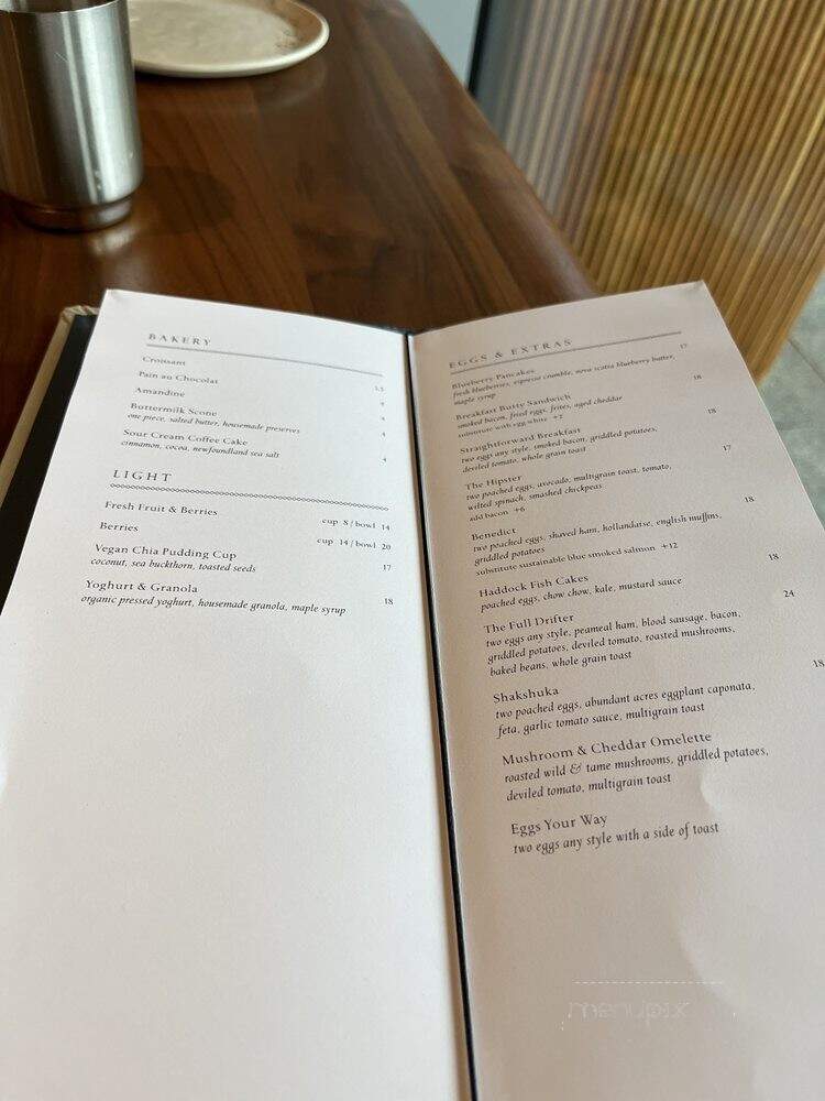 Drift - Halifax, NS menu_pic