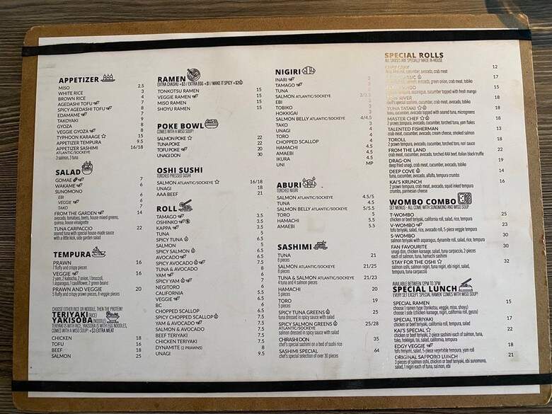 Sapporo Kitchen - North Vancouver, BC menu_pic