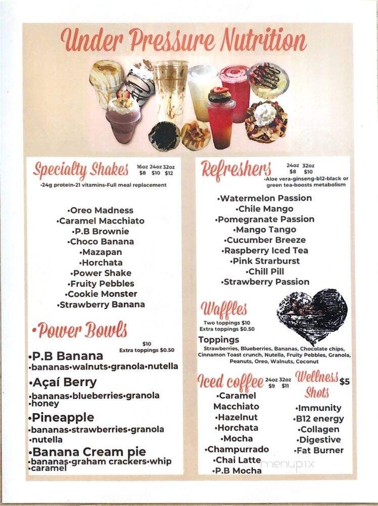 Under Pressure Nutrition - San Pedro, CA menu_pic