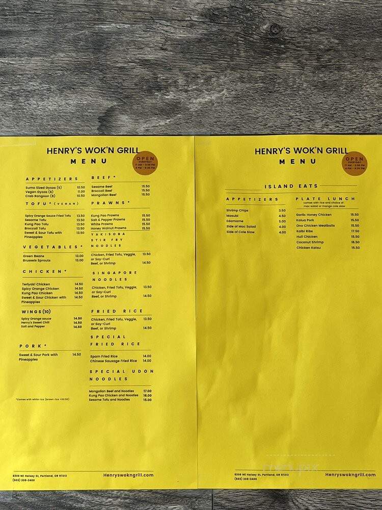 Henry's Wok and Grill - Portland, OR