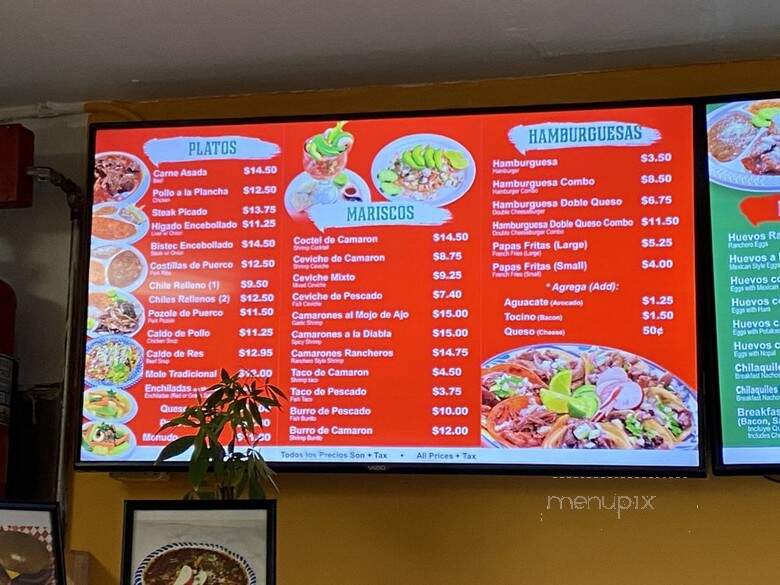 Taqueria Rosa & Sul - El Monte, CA menu_pic