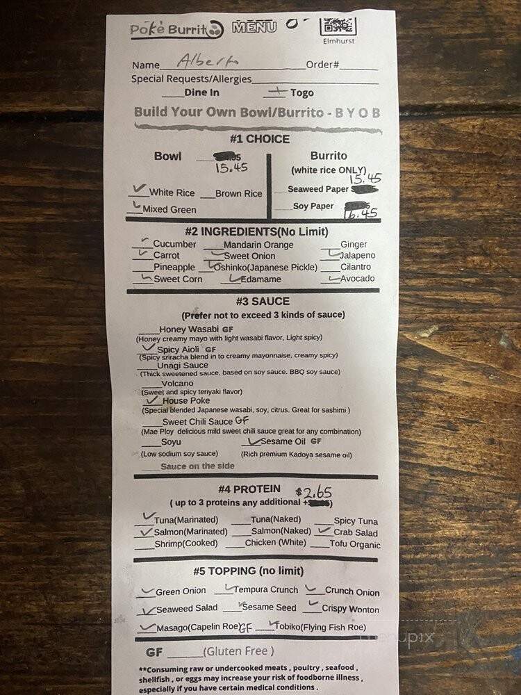 Poke Burrito - Elmhurst, IL menu_pic