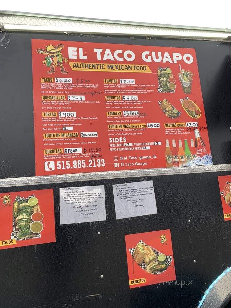 El Taco Guapo - Des Moines, IA menu_pic