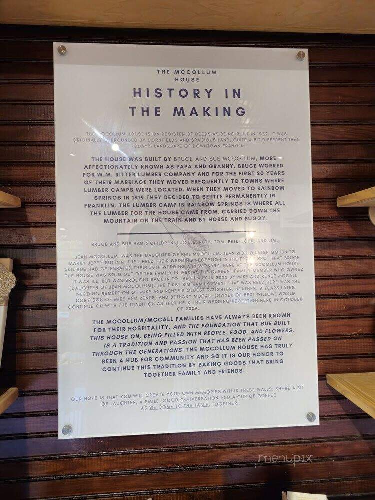 Bent Willow Baking Co - Franklin, NC menu_pic