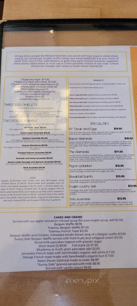 The Sunnyside Cafe - Berkeley, CA menu_pic