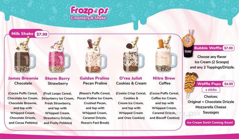Frozpops Creamery & Shake - Lafayette, LA menu_pic