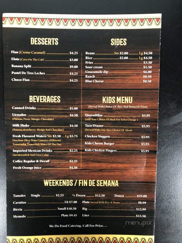 El Centenario - Country Club Hills, IL menu_pic