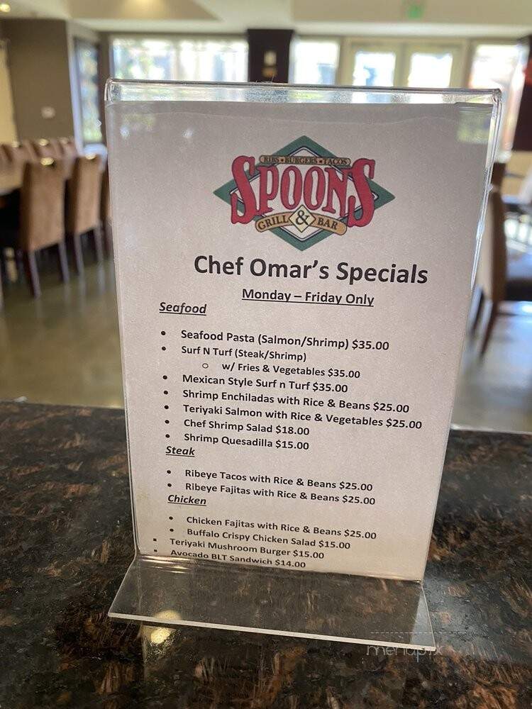 Spoons Grill & Bar - Orange, CA menu_pic