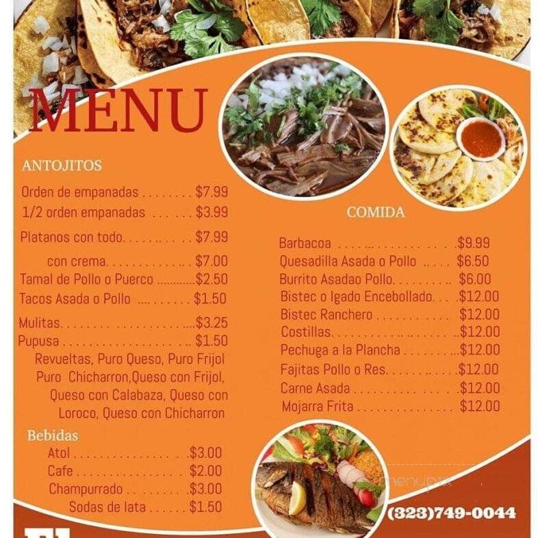 El Michoacano Restaurant - Huntington Park, CA menu_pic