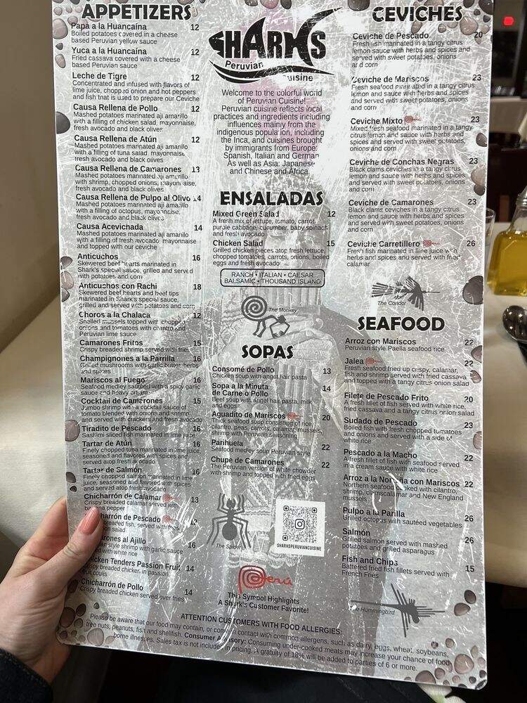 Shark's Peruvian Cuisine - Central Falls, RI menu_pic