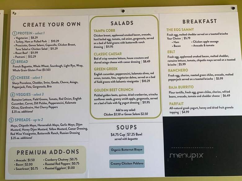 Yampa Sandwich Company - Fort Collins, CO menu_pic